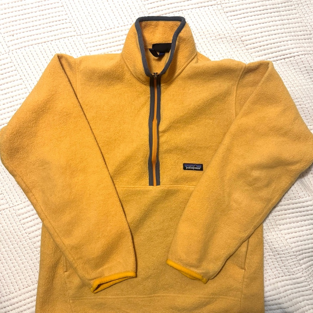 Patagonia Yellow Vintage Zip-Up Fleece Sweater